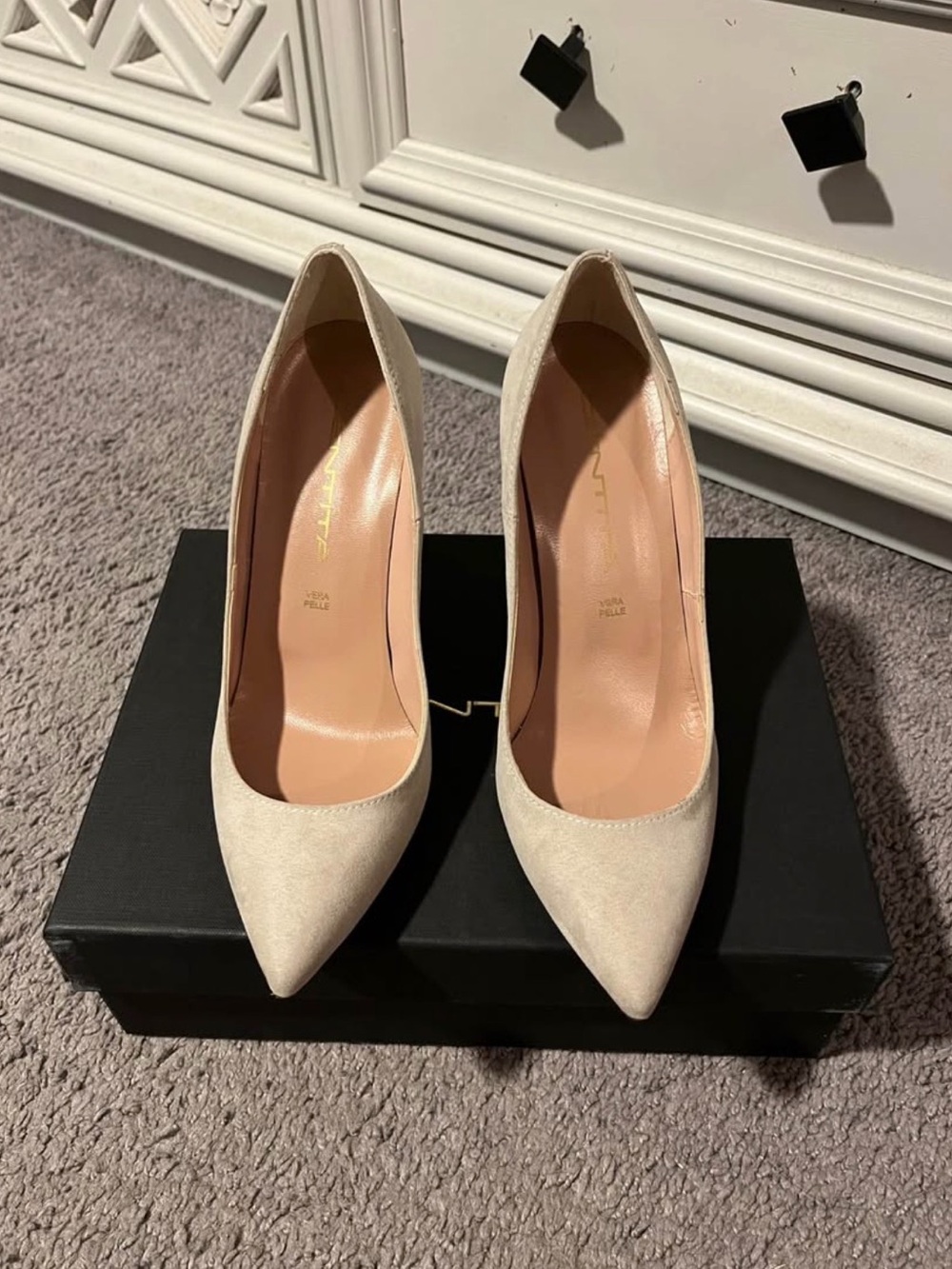 Pointed-Toe High Heels in Cream — Elegant Women's Pumps